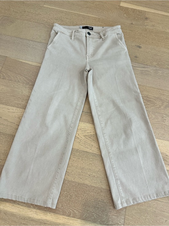 Kut from the Kloth Denim - KUT from the Kloth Beige High-Rise Fab Ab Wide Leg Jeans ‘The Jean’